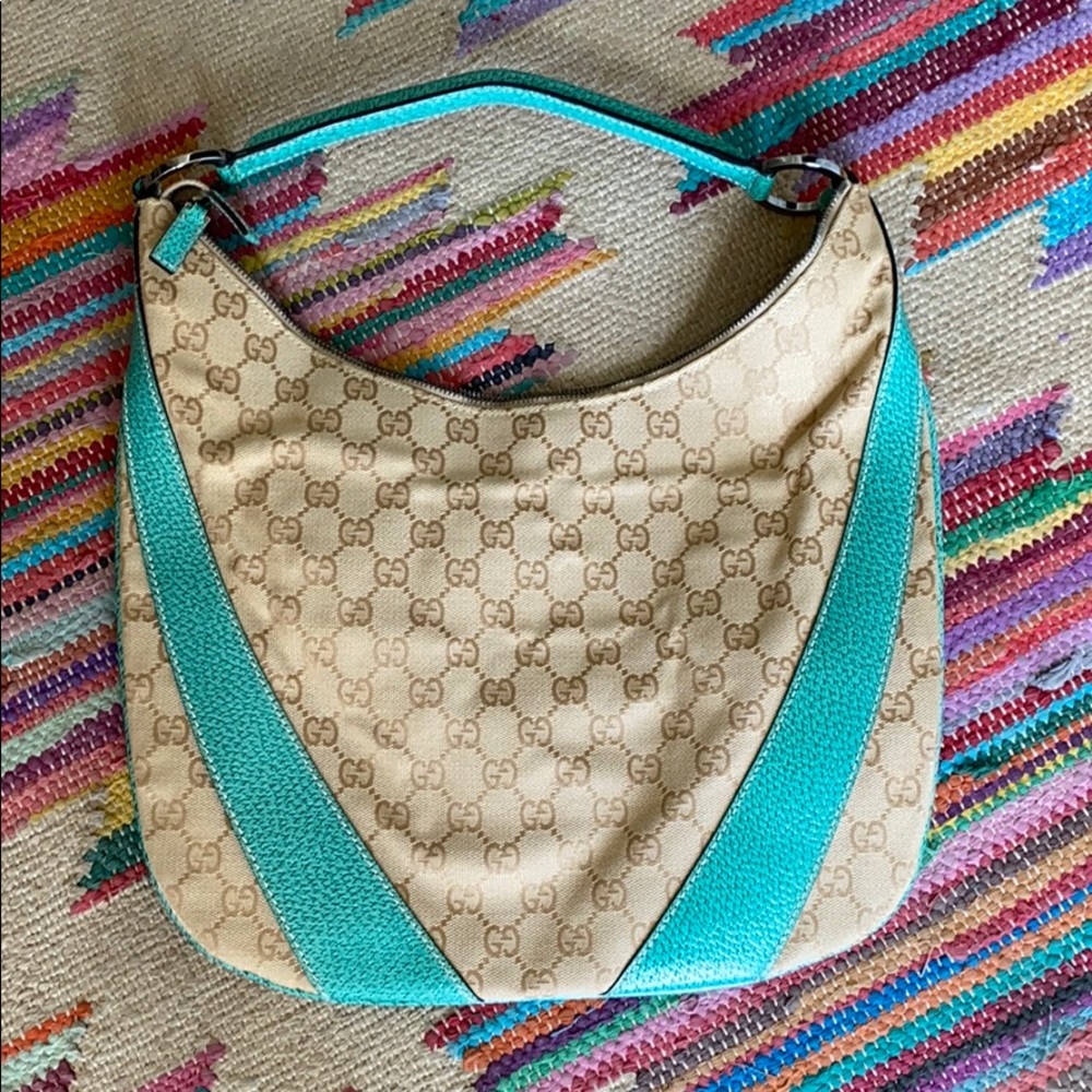 Gucci canvas hobo bag